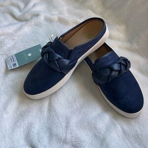 New Revitalign Women's Orthotic Suede Braided Mules Barbados Hanna Braid Size 9